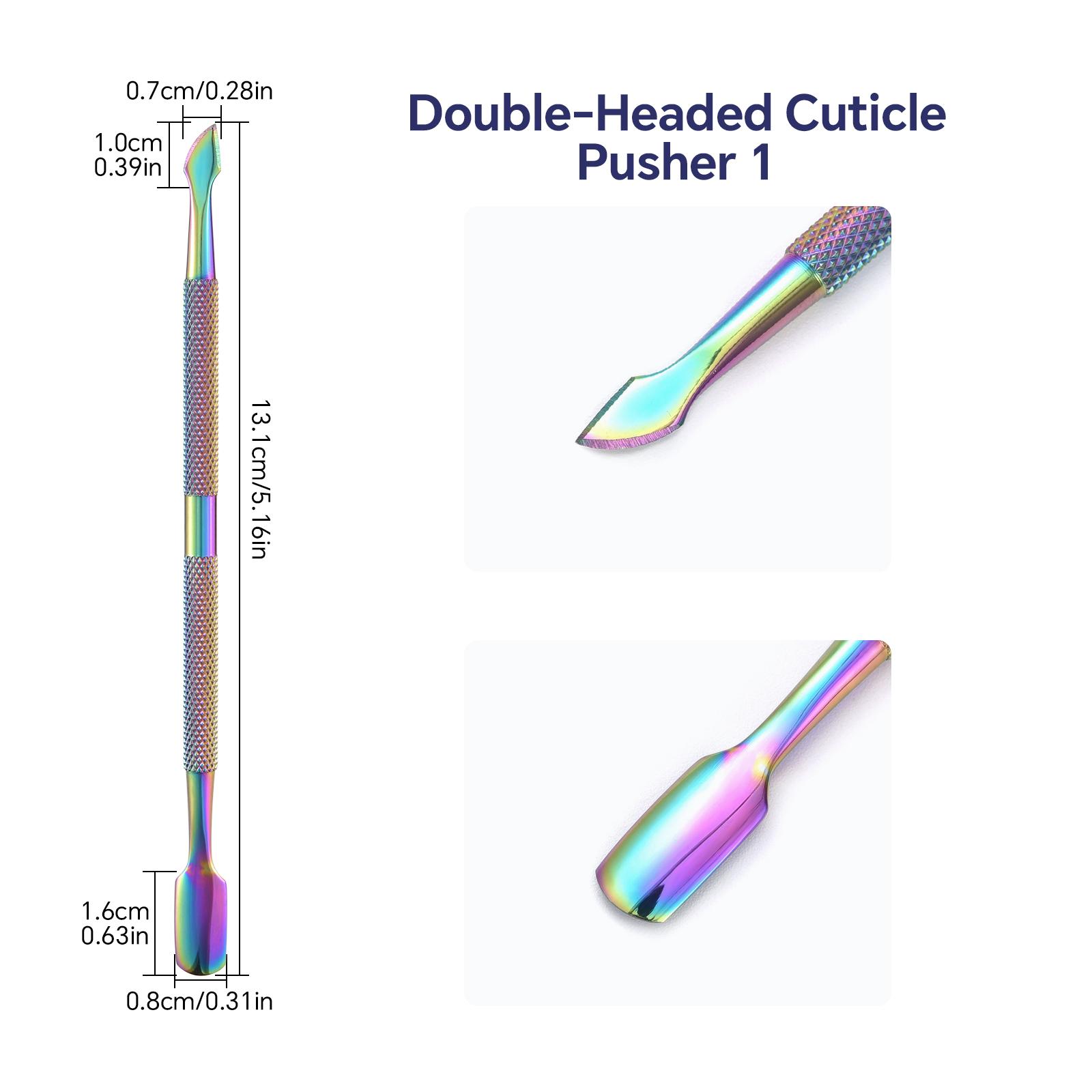 

1 шт., нержавеющая сталь, двухсторонний толкатель для кутикулы, средство для удаления омертвевшей кожи, для педикюра, маникюра, многофункциональный толкатель для кутикулы