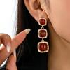 High-End European/American Fashion Square Stud Earrings for Women
