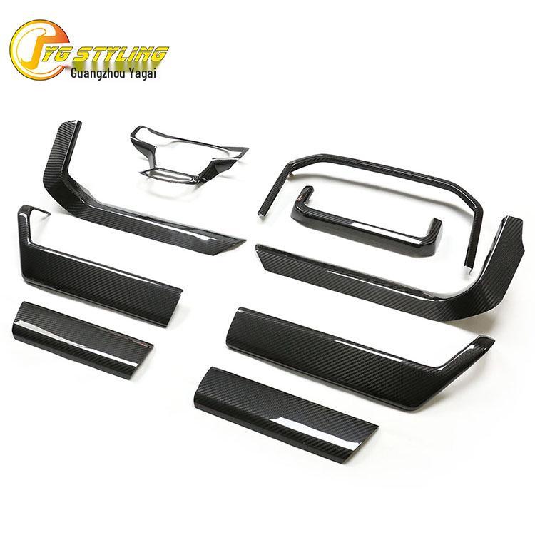 Popular Dry Carbon Fiber Interior Trim Kit for Ford Raptor F150: Includes Steering Wheel, Center Console, Air Vent Stickers