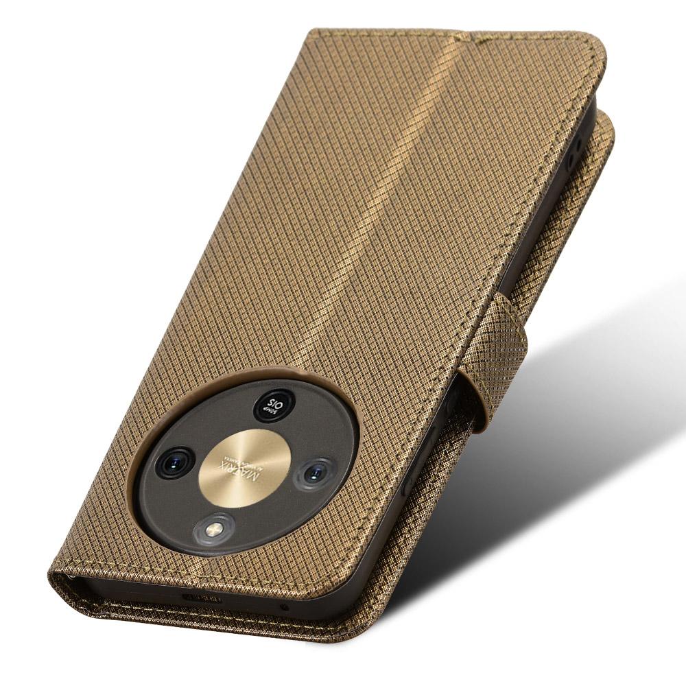 For Honor Magic8 Lite 5G/X9d 5G/X70 5G Leather Wallet Case with Strap Diamond Texture Phone Cover