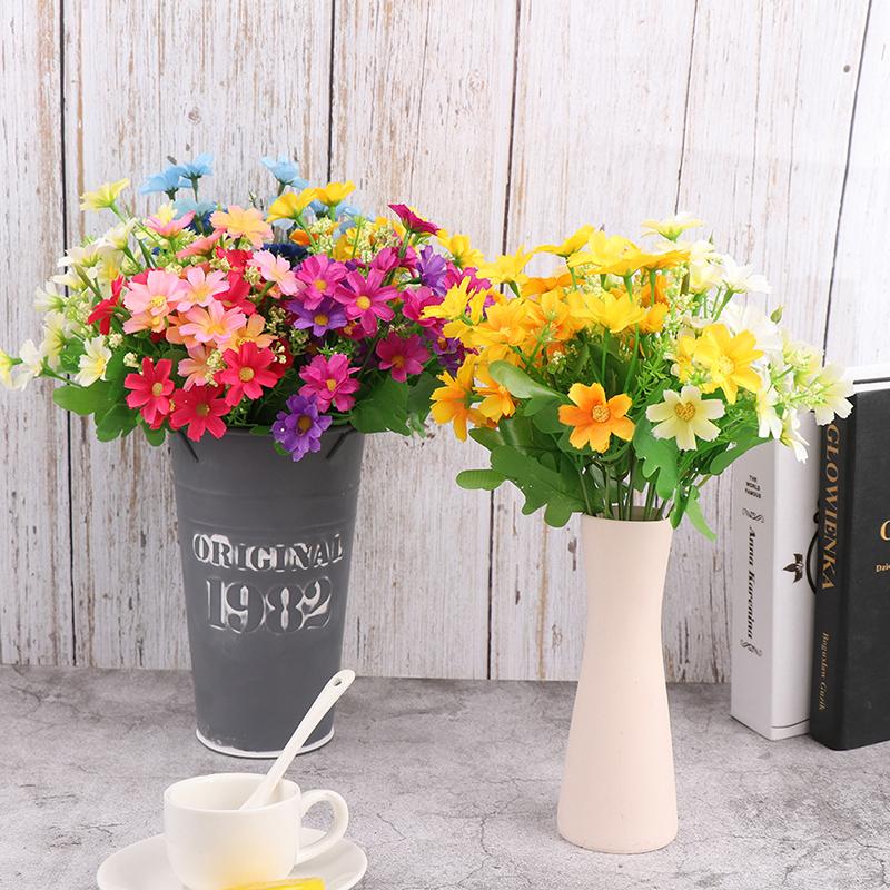 1 Bukiet 7 Oddział 28 Szef Daisy Sztuczny Kwiat Ślub Gospodarstwa Kwiaty Wystrój