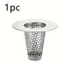 1pc Bathroom Sink Strainer - Brushed Finish, Hair Catcher with Small Tapered Bathtub Cover