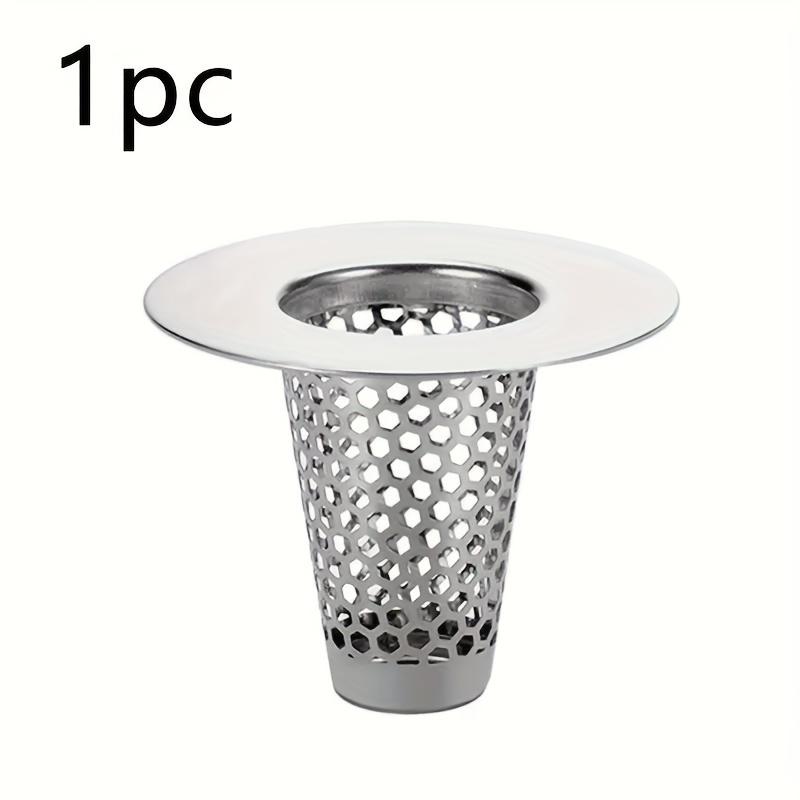 1pc Bathroom Sink Strainer - Brushed Finish, Hair Catcher with Small Tapered Bathtub Cover