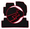 Velours-Fußmatten mit rotem Rand für: Ford Maverick MK2 SUV (2004-2007)