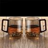 Large Capacity Water Drinking Cup Wooden Handle Tea Cup Creative Glass Cup  Juice