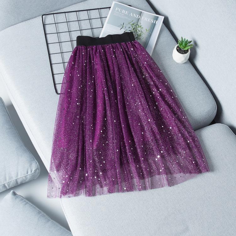 

Юбка из сетчатого материала Starry Mesh Gauze для девочек – длинная юбка Fairy Spring/Letter 2023 для детей 130cm глубокий/фиолетовый