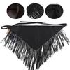 Women Retro Tassel Waist Belt Wide Corset Belt with Triangle Fringe for Shirt Dress Coat Decoration Fashion Accessory
