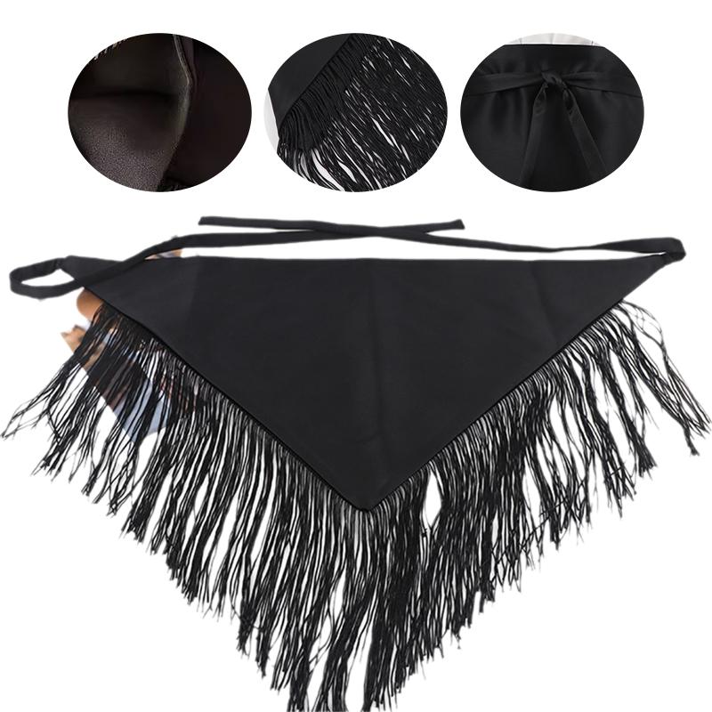 Women Retro Tassel Waist Belt Wide Corset Belt with Triangle Fringe for Shirt Dress Coat Decoration Fashion Accessory
