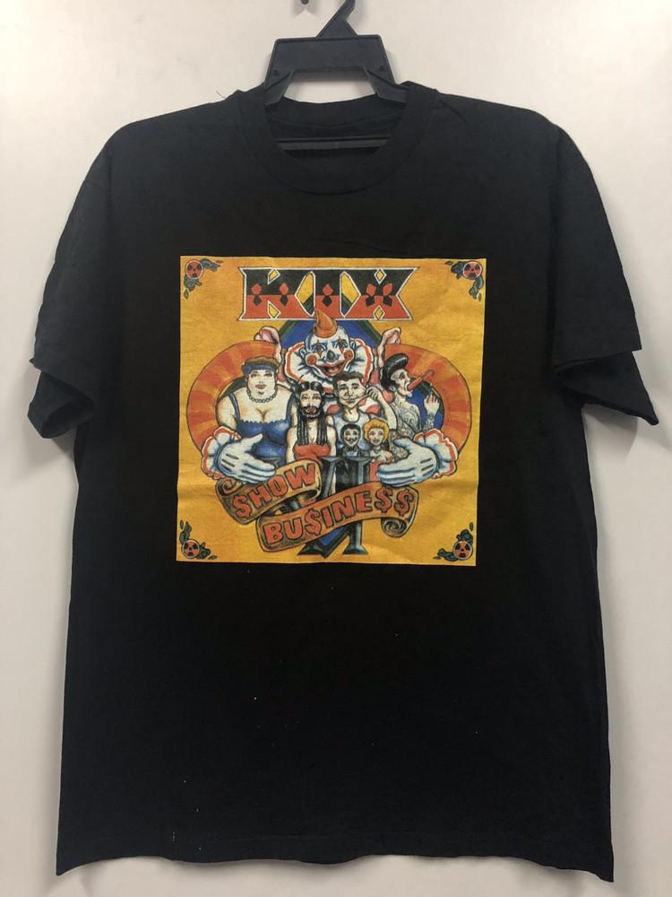 Vintage Show Business Kix Band Japan Shirt Classic Black Unisex  E1256 Unisex T-Shirt L