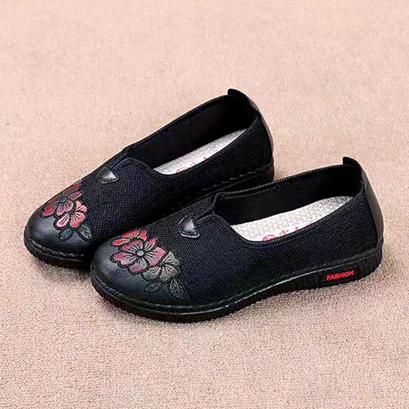 

Весенние новые тканевые туфли женские туфли на одном педале противоскользящие для среднего и пожилого возраста 40