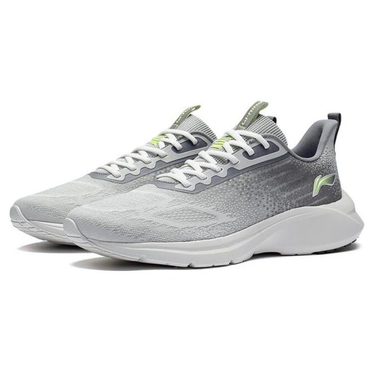 Li Ning YunQue Comfortable Fabric Slip Resistant Abrasion Resistant Low Top Running Shoes Men's Frost Gray ARST013-3