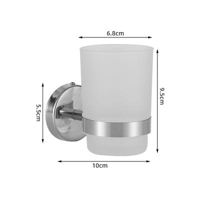 Bathroom Modern Wall-Mounted Toothbrush Holder Glass Cup Tumbler Frame Bathroom Storage Organizer Tooth Brush Cup Tools Washroom