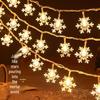 LED Snowflake String Lights - Flashing Outdoor Camping, Christmas Decoration, Night Market Atmosphere Light Strip.
