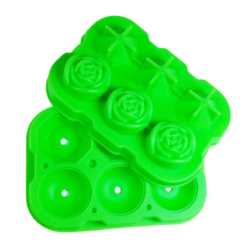 Factory customized Rose Models Sphere Ice Molds Ice Ball Mold Ice Cube Tray Ice box Summer home Round Silicones Ice trays
