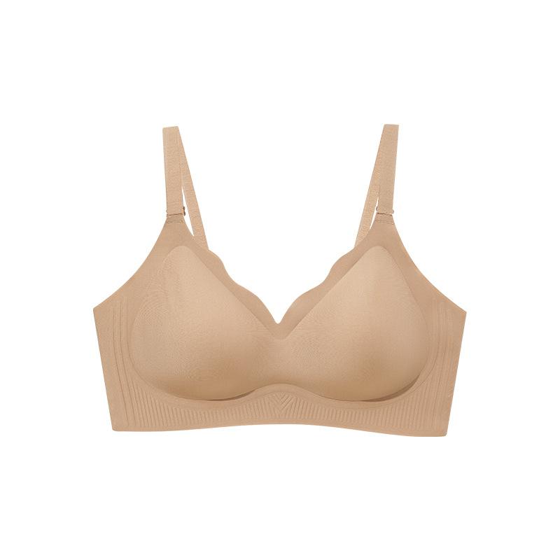 Foam jelly sports underwear women's seamless invisible no steel ring soft support small chest gathering anti-gravity anti-sagging