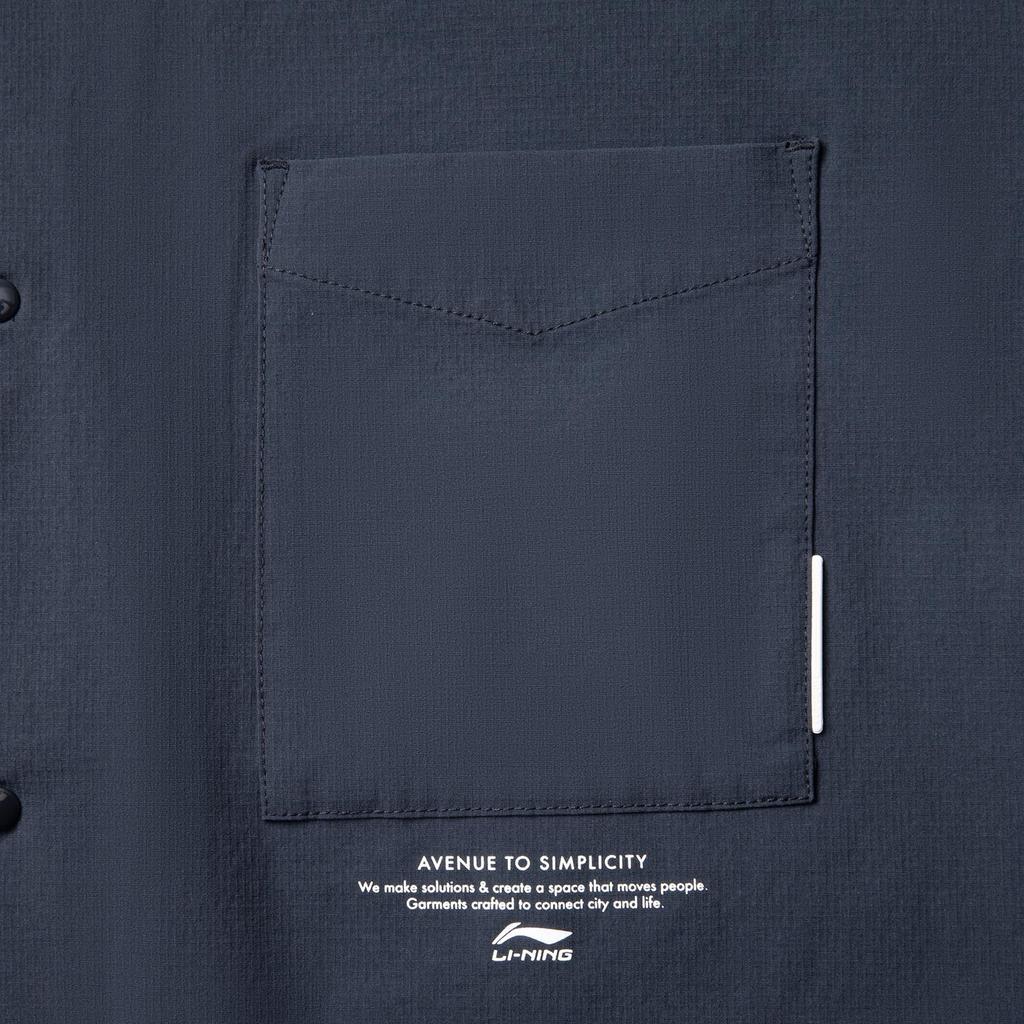 Li Ning Comfortable Minimalist Letter Print Casual Polo Shirt Men Shirts Deep-Dark-Blue ASHV047-2