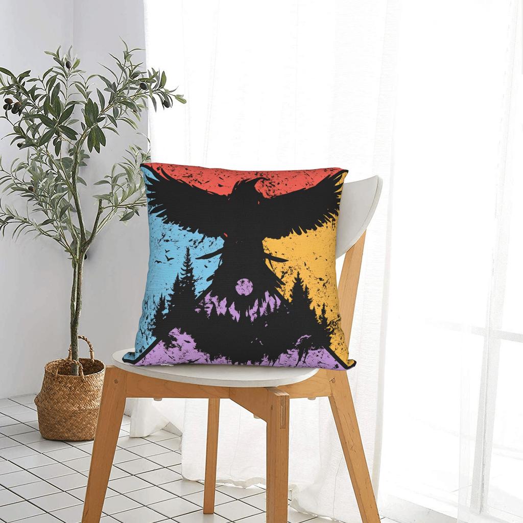 Tribal Raven Edda Pillow Case Funny Pillow Cover Comfy Pillowcases For Wedding Party Home Decor