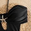 Metal Jewelry Hollowed Out Sexy Lace One-piece BIKINI