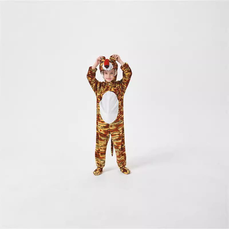 Halloween's new children's performance costumes, tiger animal onesies, role-playing stage drama costumes
