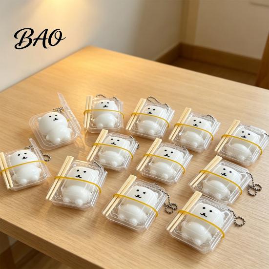 Sensory Bear Toy 1/2/3Pcs Stress Relief with Clear Box & Chopsticks, Cartoon Bento Slow Rebound Squeeze Toy, Rising for Anxiety Reduction