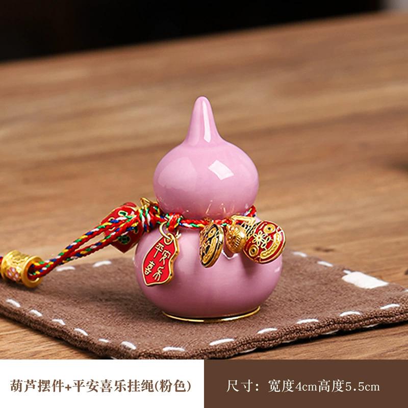 

Mini Colorful Ceramic Gourd Ornament, Hulu Home Decor for Good Fortune, Wealth Luck and House Blessing, Auspicious Crafts Gift