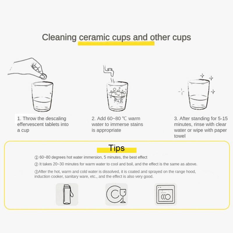 Oksygen Avkalking Rengjøringstabletter Gjenstridige Flekker En Boble Nett Te Flekker Brusetabletter Kalk Te Kalk Rengjøringsboble