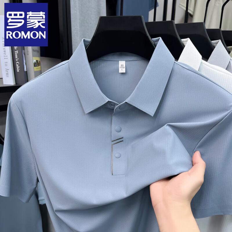 

Romain Men s Ice Silk Short Sleeve Polo Shirt XL