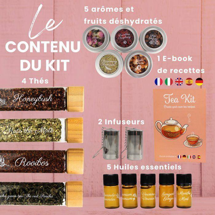 L&amp;G® - Kit thé infusion préparation et dégustation - Honeybush, Rooibos, Vert Sancha, Maté - Infuseurs inclus
