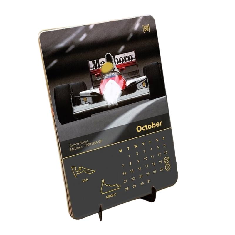 Portable Monthly Wall Calendar 2024 Formula Race Car Calendar with Race Car Images Desk Calendar Decoration for Car Fan 1