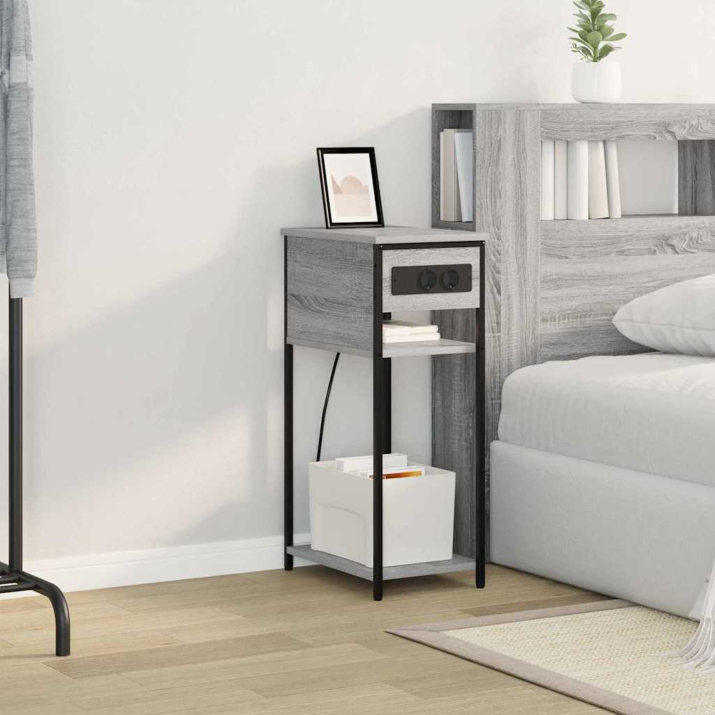Nightstand Grey Sonoma 41 x 28 x 76 cm Engineered Wood