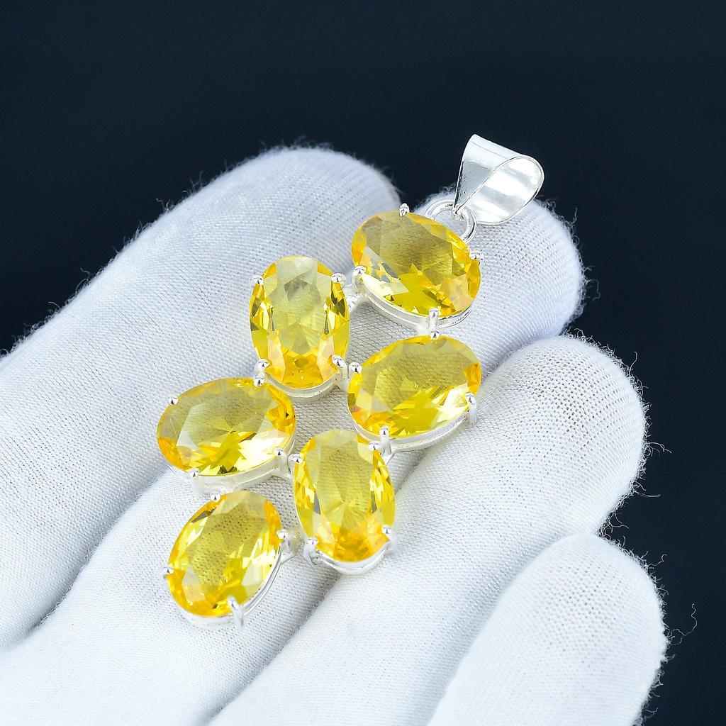 Beautiful Citrine Gemstone Pendant 925 Sterling Silver- Handmade Design, Everyday Wear Jewelry, Unique Citrine Pendant Party Wear Gift