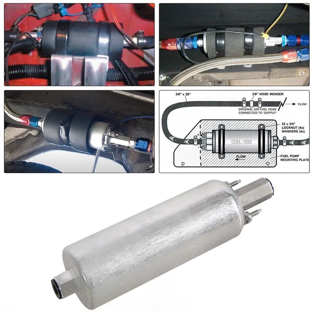 Universal Aluminum Fuel Pump for GSL392 Fuel Line 255 LPH Inline External High Pressure Pump With Kit Car Accessories FP-1037
