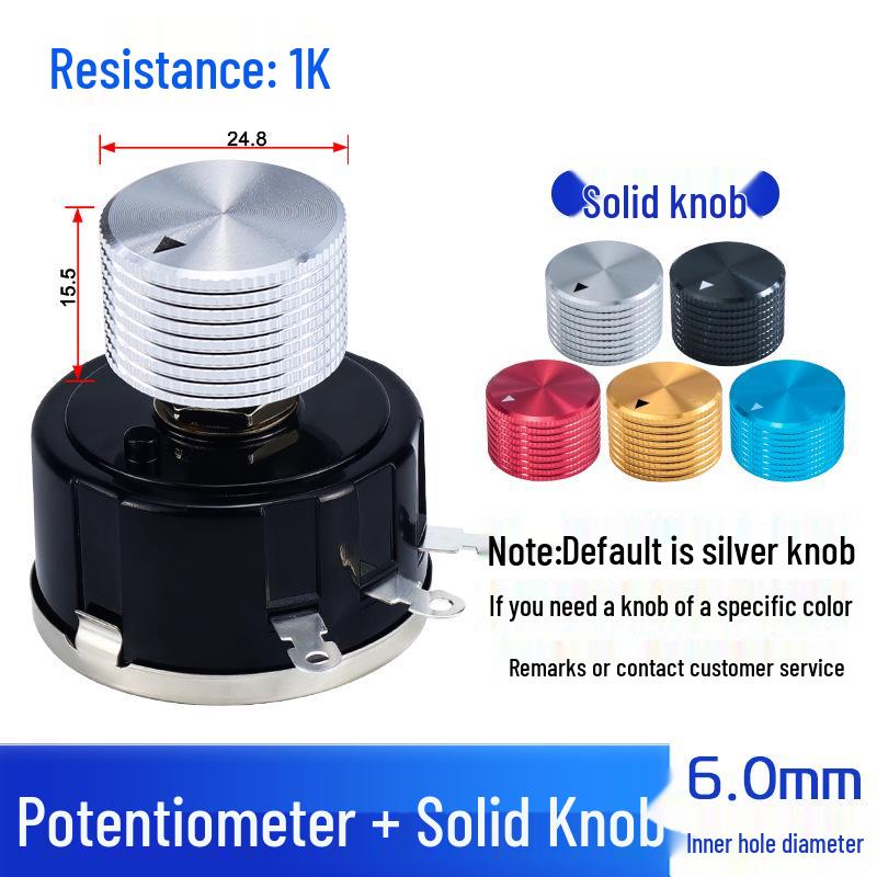 WX112 050 Adjustable Single-Turn Wirewound Potentiometer: 47, 560 Ohm, 1K, 2.2K, 4.7K, 10K, 47K Knob