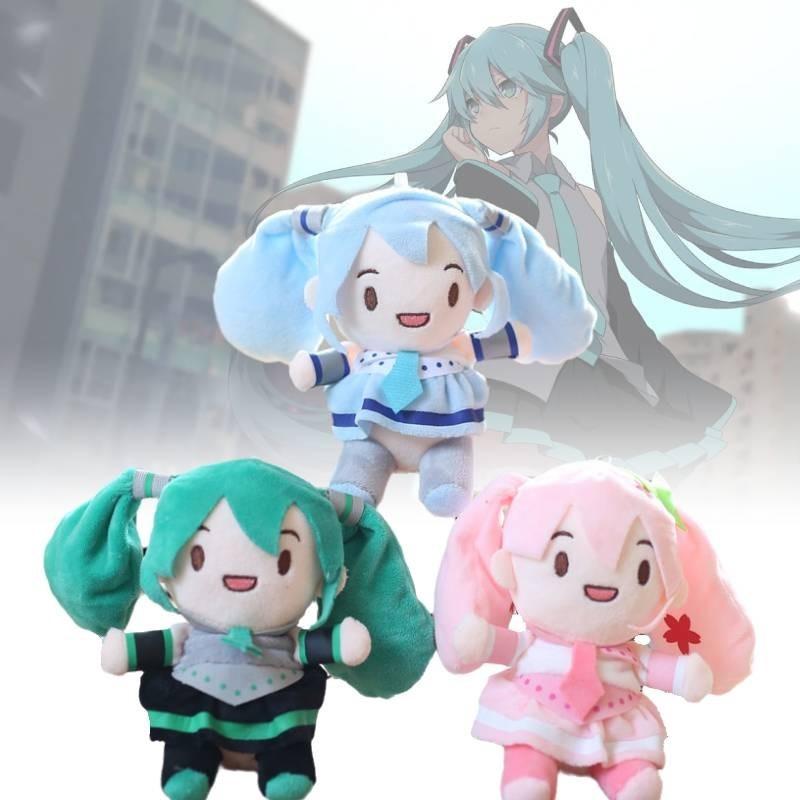 Adorable Cute Hatsune Miku Plush Toy Keychain Pendant Fluffy Cartoon Soft Plush Doll Pink Green Blue