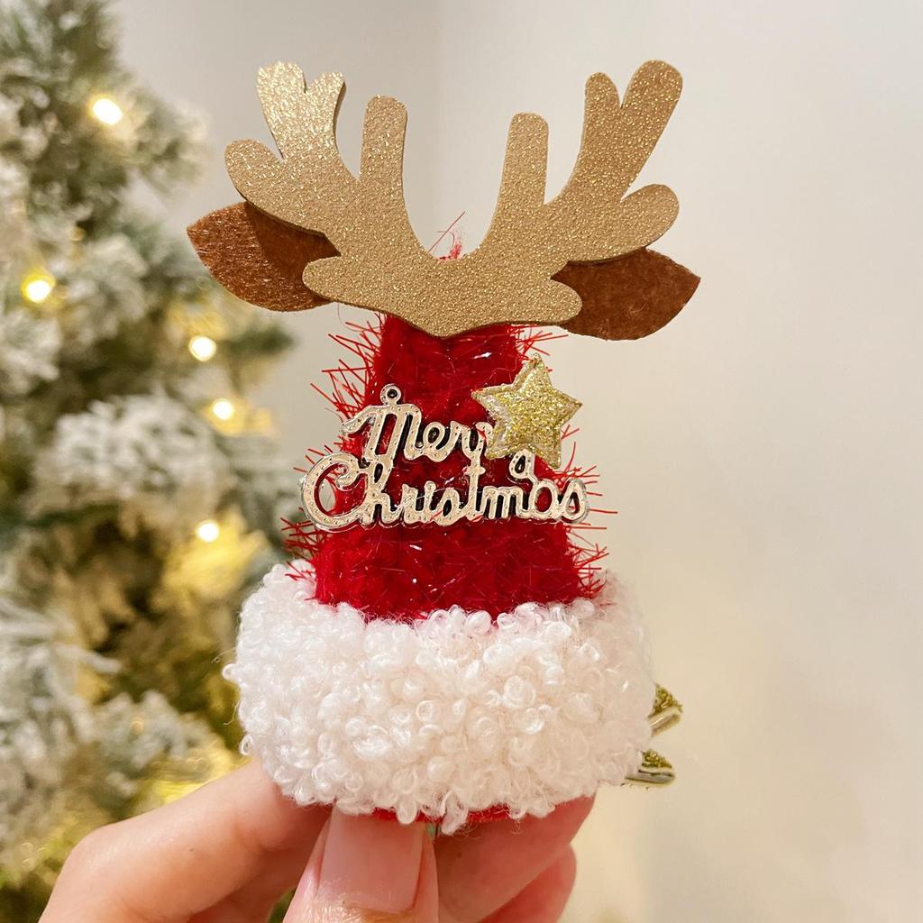 Adorable Christmas Deer Antler Hair Clip - Festive Holiday Gift for Women