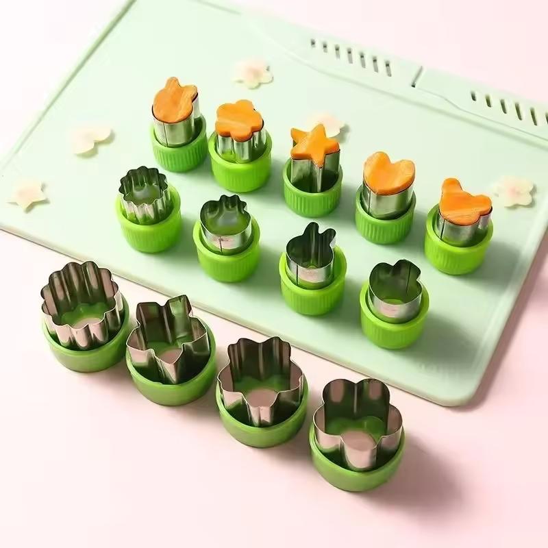 Stainless Steel Fruit Cutting Embossing Mold Small Wonton Biscuit Mold Heart/Flower Shape Vegetables Cutter Kitchen Tools