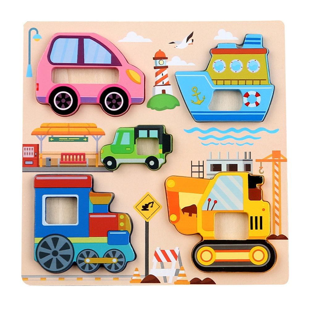 3D Wooden Puzzles Safe Cute Animal Series Animals Cognitive Jigsaw Puzzle Portable Cartoon Animals Puzzles
