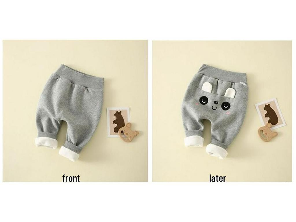 Children's Thick Velvet Cartoon Pants with Cotton Lining - Warm and Cozy