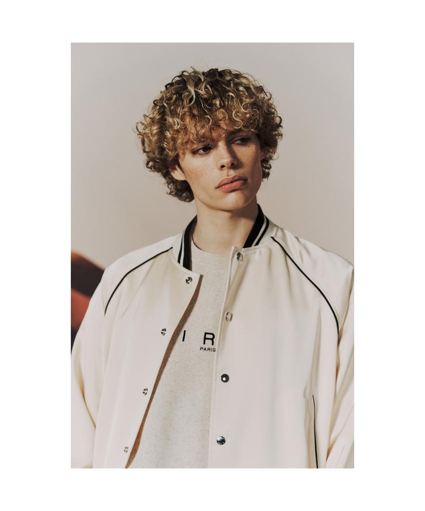 Iro Lumiere Satin Embroidered Bomber Jumper - Ivory