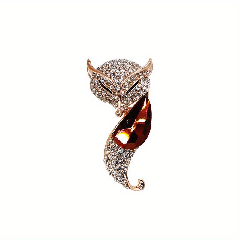 Women Lady Fox Brooches Pins