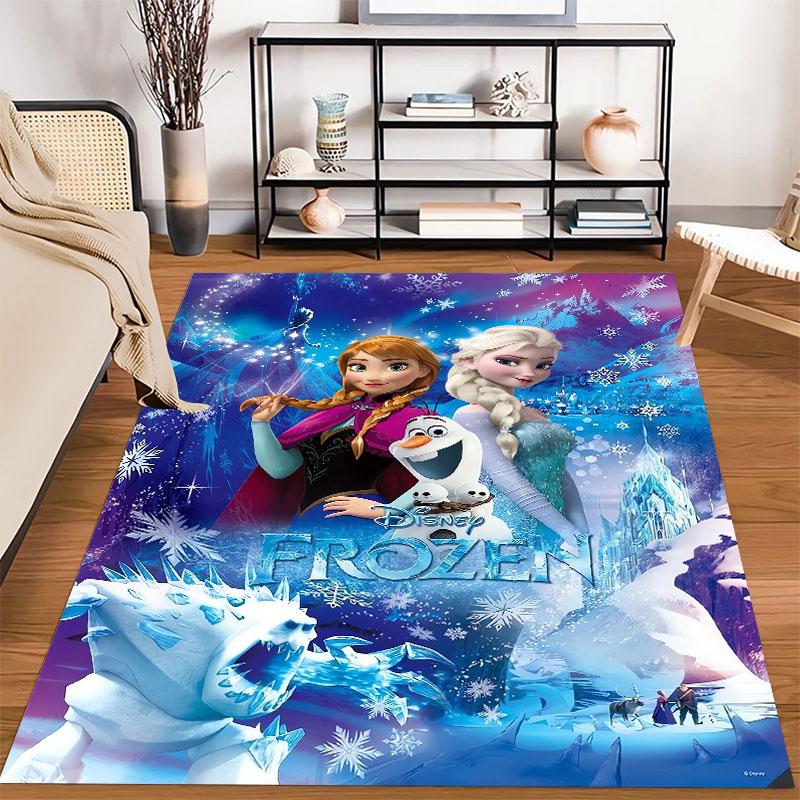 Frozen-themed floor protection rug, Elsa princess cartoon rug, suitable for room décor and as a gift.