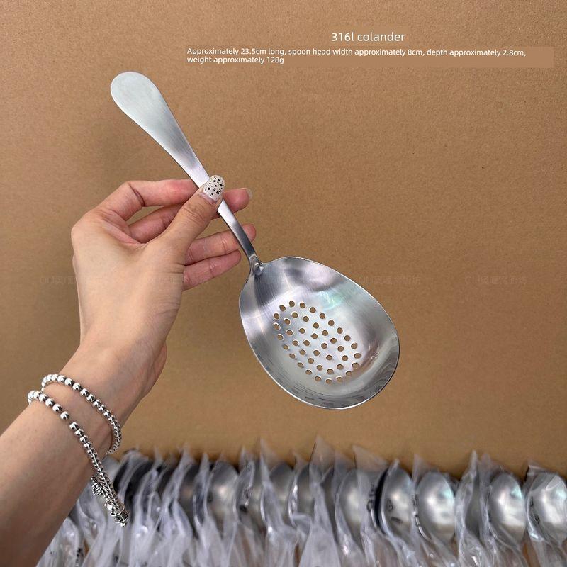 316 Stainless Steel Spoon, Soup Spoon, Skimmer Spoon, Large Spoon, Goose Egg Spoon, Serving Spoon, Large Head Serving Spoon, Hot Pot Spoon 316 Large Head Colander