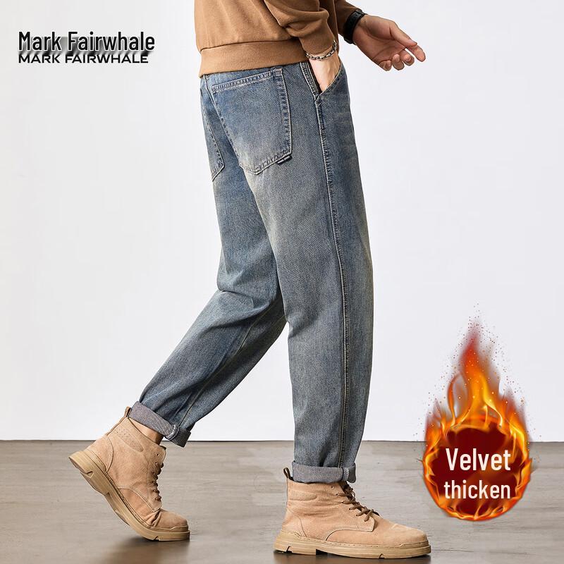 Mark Fairwhale Men's Retro Washed Straight-Leg Jeans