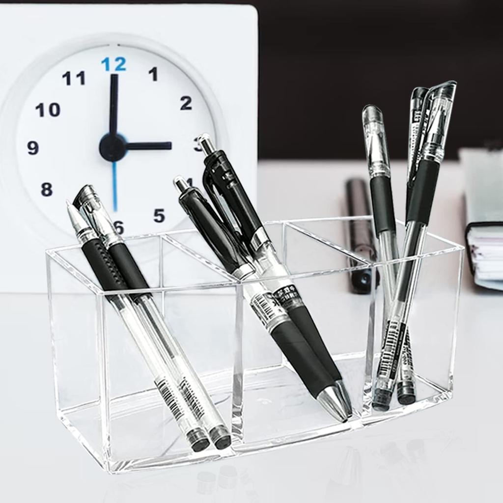 1/2PCS Clear Acrylic Desktop Pencil Holder Ins Large Capacity Sticky Note Organizer Desk Storage Shelf Organizer