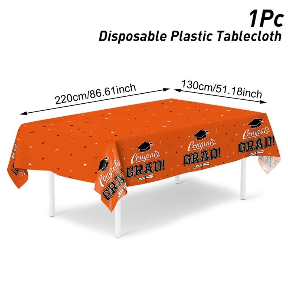 

PE Material Graduation Tablecloth Waterproof Plastic Stars Design Disposable Table Cover Graduation Cap Wear-Resistant