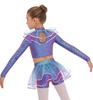 Ensemble Short et Crop Top Mailles Sequins Imprimé Écailles de Poisson Manches Longues Costume Cosplay Sirène pour Filles