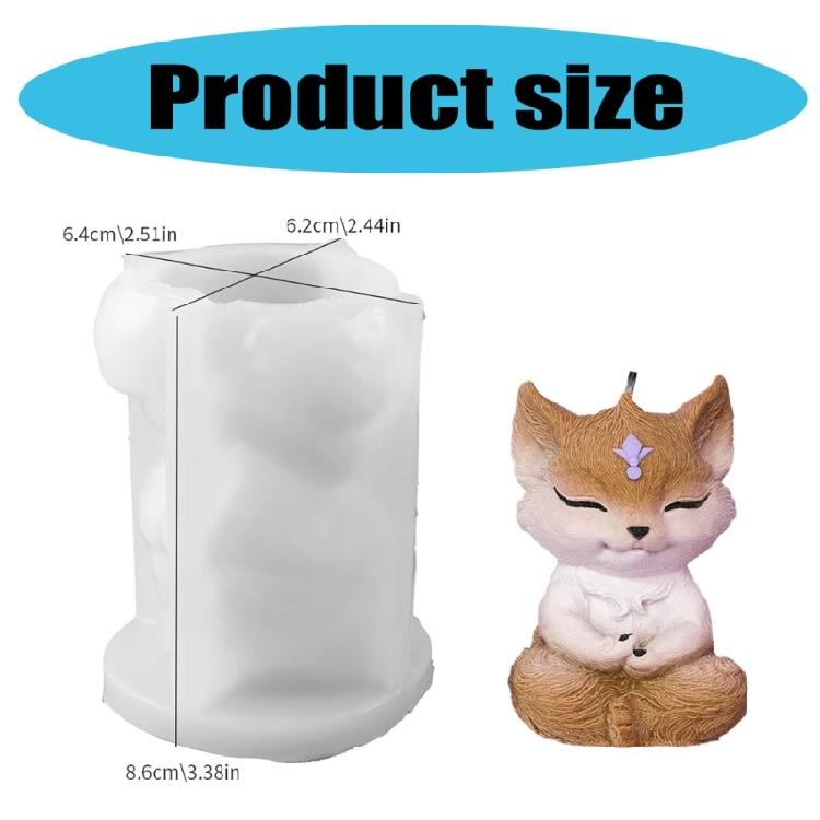 Entspannende Fuchsförmige Duftkerzenform Einzigartige Sitzende Füchse Silikon-Duftkerzenform für Individuelle Kerzen und Seifen