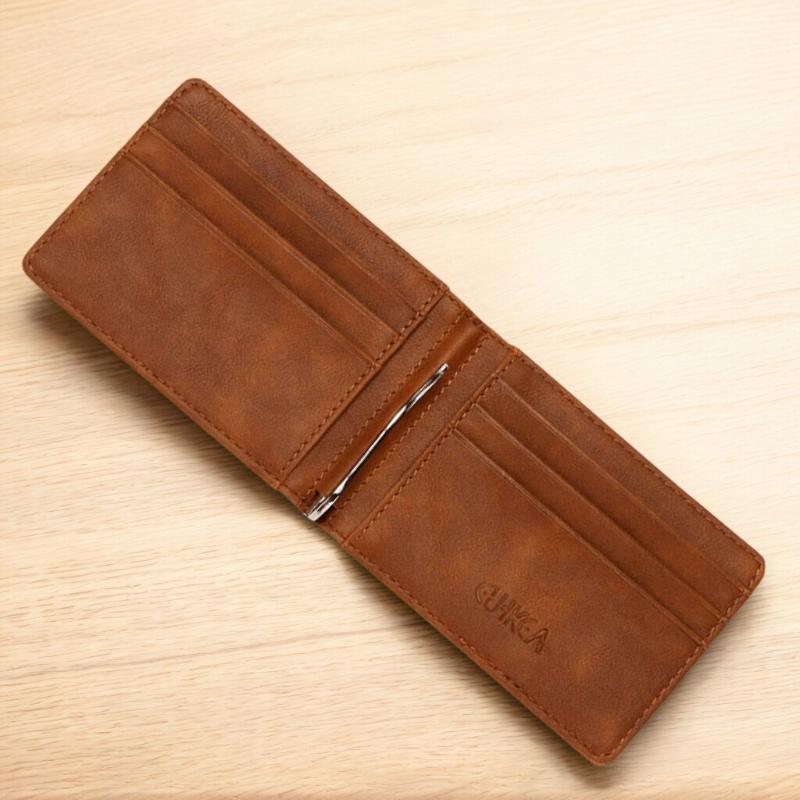Multi Functional Mens Wallet RFID Card Holder Anti-theft Brush Multi Slot USD Money Clip Card Wallets