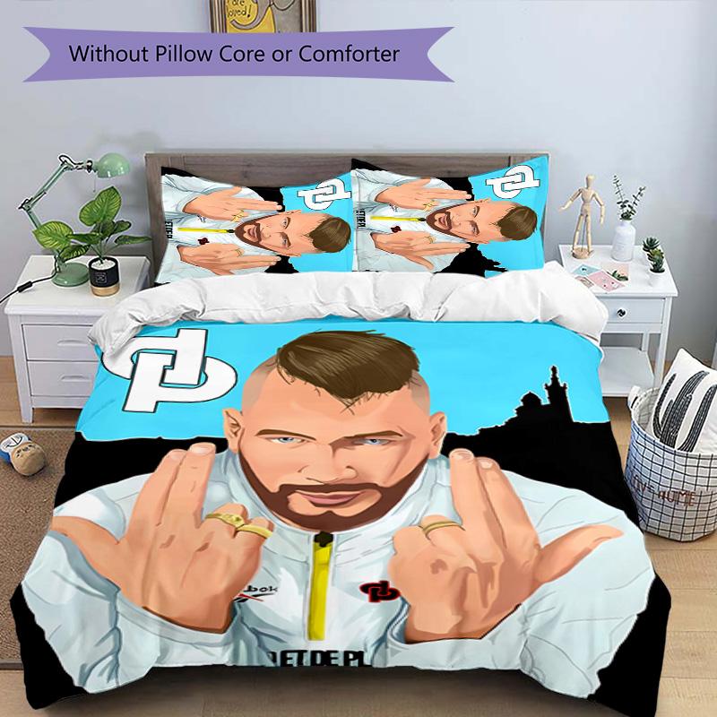 3pcs Jul  rapper pattern bedding set duvet cover set includes duvet cover &pillowcases, perfect all season bedroom decoration & gift
