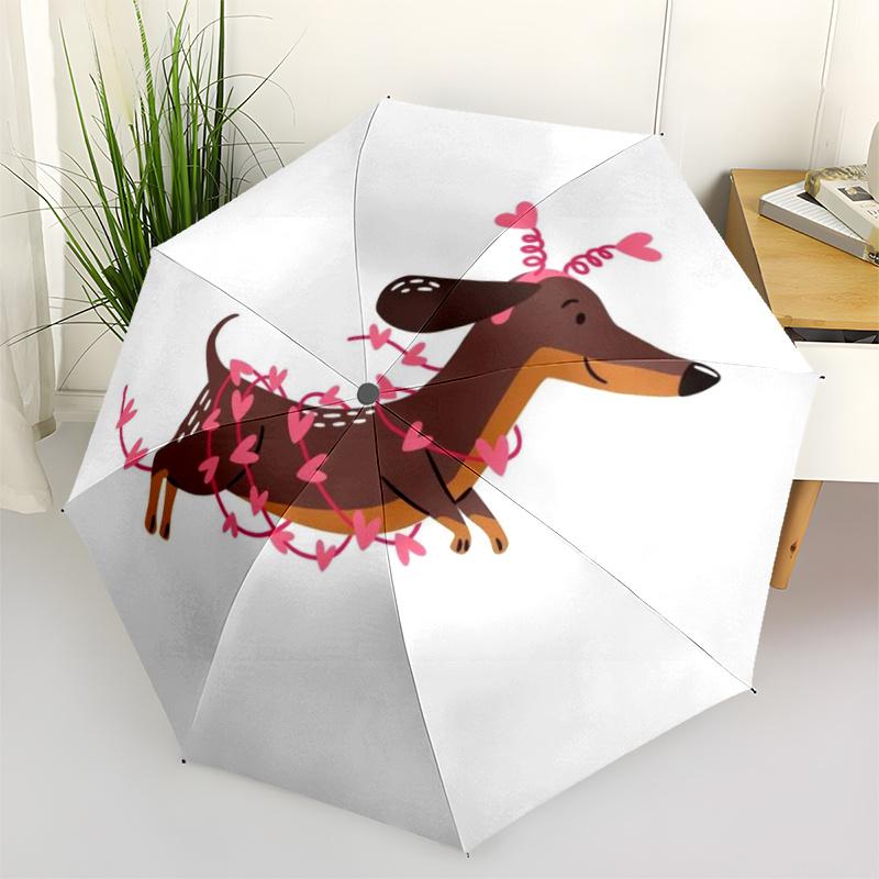 1pc Dachshund Hearts Umbrella That Opens Closes Automatically Perfect Gift with a Convenient Folding Mechanism 54